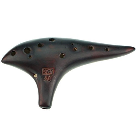 Special Design 12 hole Ocarina,Strawfire Pottery Ocarina,Alto C,Fit for Beginner and Professional Player