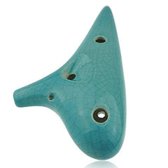 OcarinaWind 12 Hole Ocarina Exquisite Craft of Blue Ice-crack Alto C,Highly Recommend by Shop Owner Music Instrument Gift Idea