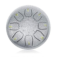"OcarinaWind" 6.3 Inch C Major Steel Tongue Drum Silver 8 Notes with Elegant Quality Drum Bag and Couple of Mallets,Easy to Learn,Wonderful Gift Idea,Titanium Steel Alloy