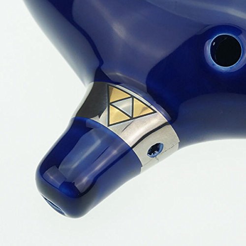 12 Hole Ocarina - Ceramic Flute in Dark Blue and C Major Tuning, Gift Idea