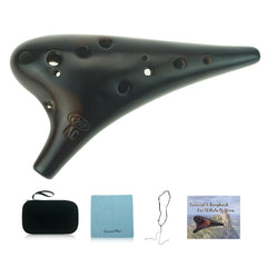 "Forest Whisper" 12 Hole Ocarina Classic Straw Fire Masterpiece Collectible, Alto C Ceramic Ocarina - Highly Recommended Christmas Gift Idea by OcarinaWind Music Instrument Shop Owner