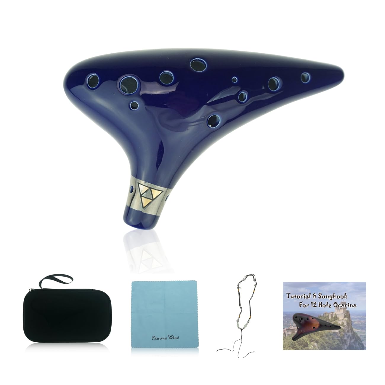 12 Hole Ocarina From Legend of Zelda Alto C Dark Blue for Any Level Available from OcarinaWind Music Instrument Gift Idea, Gift Idea