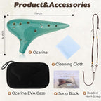 OcarinaWind® 12 Hole Ocarina Exquisite Craft of Blue Ice-crack Alto C,Tenor C Ocarina, Gift Idea