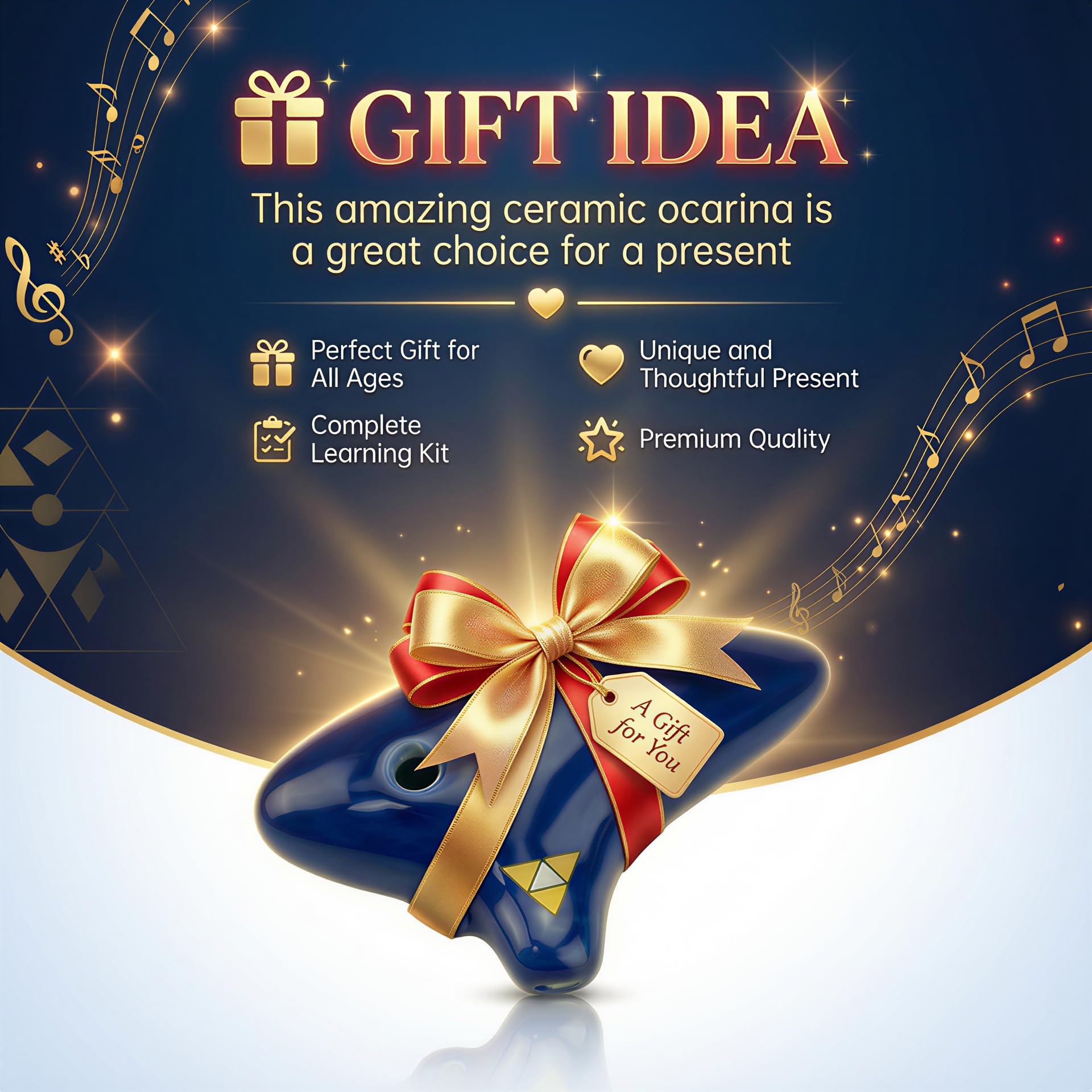 OcarinaWind® 6 Hole Zelda Ocarina From Zelda Ocarina of Time, Gift Idea