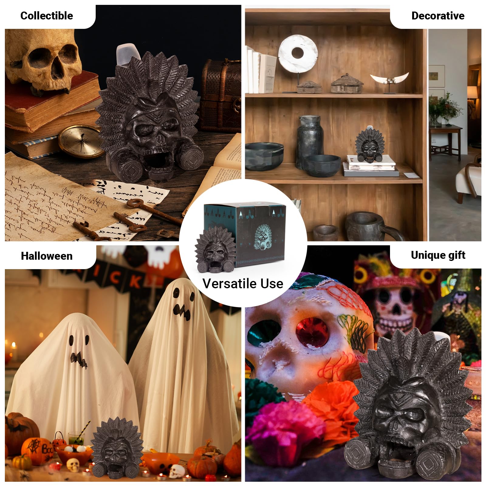 “OW” Aztec Death Whistle - Produces Loud Human-like Screams at high Decibels, 126+ Decibels Loud,Self Defense Whistle, Great Gift Idea (Black)