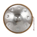 "OW" hand pan in D Minor 9 notes steel hand drum + Soft Hand Pan Bag, Silver,22 inches 432HZ