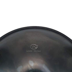 "Lark Music" hand pan in D Minor 9 notes steel hand drum + Soft Hand Pan Bag + (22.8" (58cm), Black (D Minor) 9 notes D3 A Bb C D E F G A)