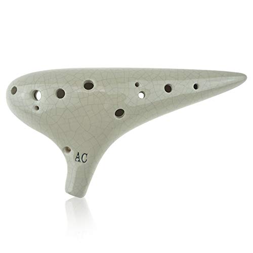 OcarinaWind 12 Hole White Ocarina Exquisite Craft of Ice-crack,Recommend by Shop Owner