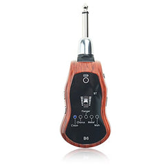 OW Portable Guitar Headphone Amp Synthesizer Pocket Guitar Plug Guitar Amplifier Rechargeable for Electric Guitar with Bluetooth Receiver Support 5 Effects: Clean/Chorus/Flanger/Metal/Wah