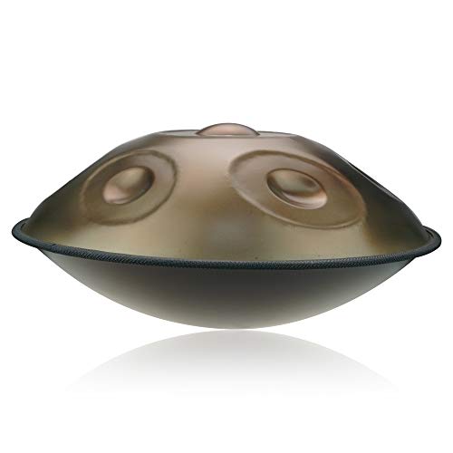 "OcarinaWind" Hand Pan in D Minor 11 Notes Steel Hand Drum,440HZ (22.8" (58cm), Brozne 11 Notes-D3 A3 B3b C4 D4 E4 F4 G4 A4 C5 D5) with Soft Hand Pan Bag