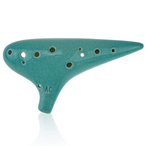 OcarinaWind 12 Hole Ocarina Exquisite Craft of Blue Ice-crack Alto C,Highly Recommend by Shop Owner Music Instrument Gift Idea