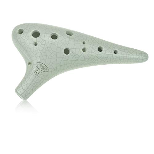 "The Voice of the Earth" 12 Hole Alto C Ocarina,White Ice Crack Burning Technology, Unique Design and Well Tuned,High Cost Performance,OcarinaWind