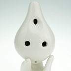 Hand Painting"Summer Lotus" 6 Hole Ocarina,Alto C,Glazed Ceramic,Beautiful Design,Wine Bottle Style by OcarinaWind