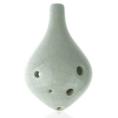 6 Hole Ocarina Ceramic Ocarina Wine Bottle Style Ice Crack Glazed Craft China White - Alto C