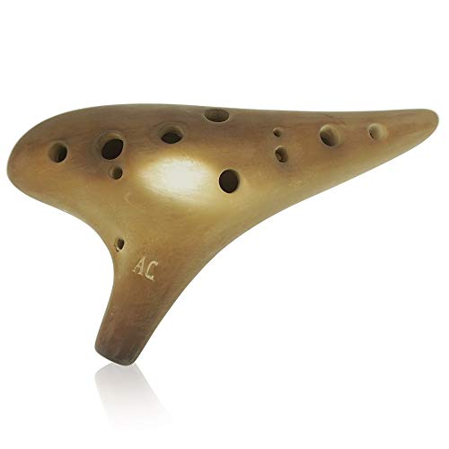 "Rhythm of Earth" 12 Hole Alto C Smoked Straw Fire Ocarina, a Fantastic Ocarina for Performance, Special Designed By Ocarinawind Christmas Gift Idea