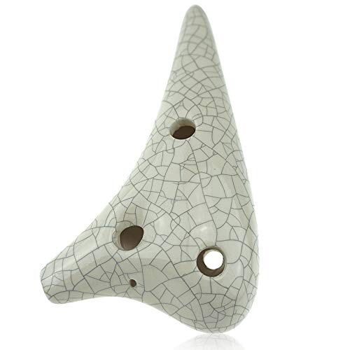 OcarinaWind 12 Hole White Ocarina Exquisite Craft of Ice-crack Alto C  Version Music Instrument Gift Idea