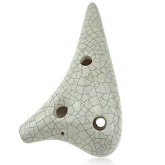 OcarinaWind 12 Hole White Ocarina Exquisite Craft of Ice-crack Alto C Version Music Instrument Gift Idea