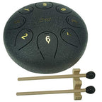 "OcarinaWind" 5.5 inches C Major Steel Tongue Drum Black 8 Notes Drum with Couple of Mallets, Beautifully finished and peaceful sound