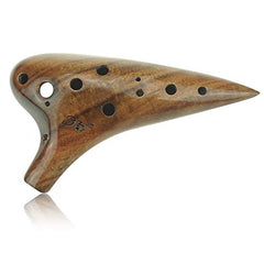 12 Hole Wooden Ocarina Alto C Acacia Wood Wd12002 Music Instrument Gift Idea