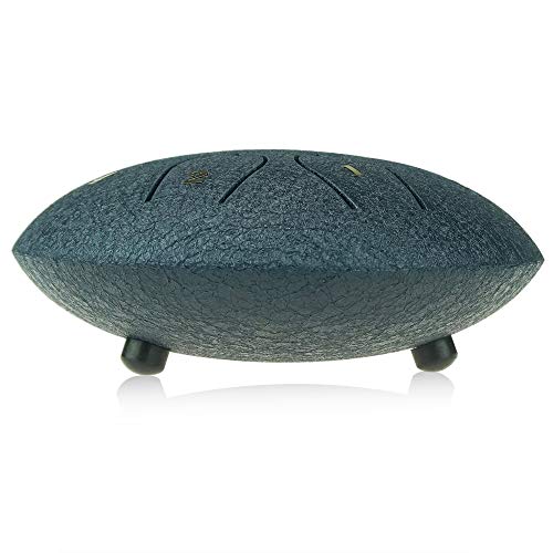 "OcarinaWind" 6.3 Inch C Major Steel Tongue Drum Navy Blue 8 Notes with Elegant Quality Drum Bag and Couple of Mallets,Good Christmas Gift Idea,Easy to Learn,Wonderful Gift Idea,Titanium Steel Alloy