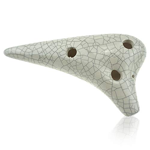 OcarinaWind 12 Hole White Ocarina Exquisite Craft of Ice-crack Alto C Version Music Instrument Gift Idea