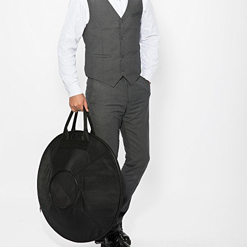 "Lark Music" hand pan in D Minor 9 notes steel hand drum + Soft Hand Pan Bag (22.8" (58cm), Deep Blue (D Minor)