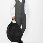 "Lark Music" hand pan in D Minor 9 notes steel hand drum + Soft Hand Pan Bag (22.8" (58cm), Deep Blue (D Minor)