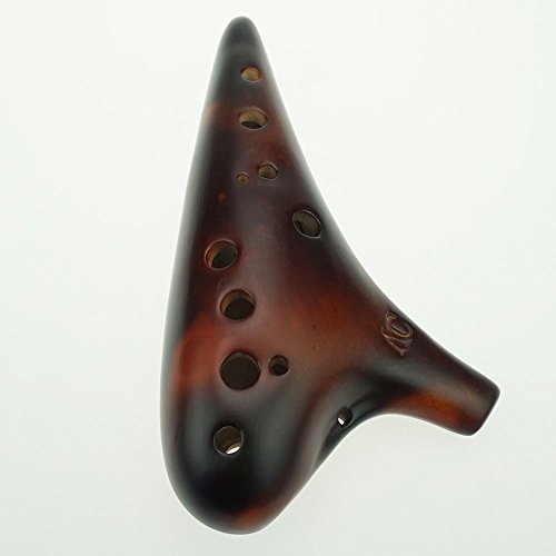 Classic 12 Hole Ceramic Ocarina StrawFire Pottery Ocarina Alto C Ocarina by OcarinaWind
