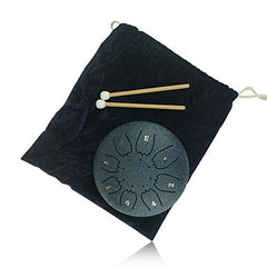 "OcarinaWind" 6.3 Inch C Major Steel Tongue Drum Navy Blue 8 Notes with Elegant Quality Drum Bag and Couple of Mallets,Good Christmas Gift Idea,Easy to Learn,Wonderful Gift Idea,Titanium Steel Alloy