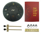 "OcarinaWind" 5.5 inches C Major Steel Tongue Drum Black 8 Notes Drum with Couple of Mallets, Beautifully finished and peaceful sound