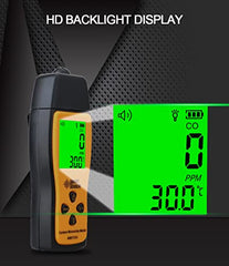 Handheld Portable Carbon Monoxide Meter, Portable CO Gas Leak Detector, Gas Monitor Tester 0～1000ppm, 1PPM Resolution(No Battery Included)
