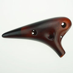 Classic 12 Hole Ceramic Ocarina StrawFire Pottery Ocarina Alto C Ocarina by OcarinaWind