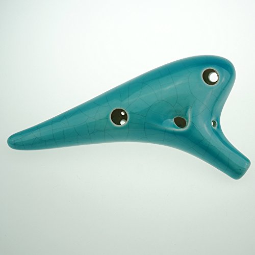 The Voice of the Earth' 12 Hole Alto C Ocarina,Blue Ice Crack