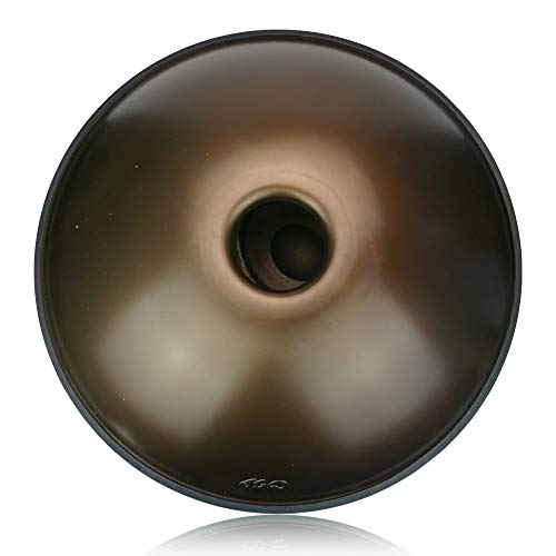"OcarinaWind" Hand Pan in D Minor 11 Notes Steel Hand Drum,440HZ (22.8" (58cm), Brozne 11 Notes-D3 A3 B3b C4 D4 E4 F4 G4 A4 C5 D5) with Soft Hand Pan Bag