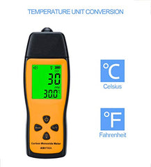 Handheld Portable Carbon Monoxide Meter, Portable CO Gas Leak Detector, Gas Monitor Tester 0～1000ppm, 1PPM Resolution(No Battery Included)
