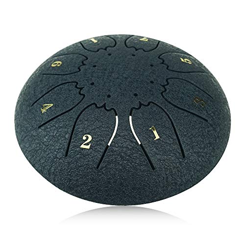"OcarinaWind" 6.3 Inch C Major Steel Tongue Drum Navy Blue 8 Notes with Elegant Quality Drum Bag and Couple of Mallets,Good Christmas Gift Idea,Easy to Learn,Wonderful Gift Idea,Titanium Steel Alloy