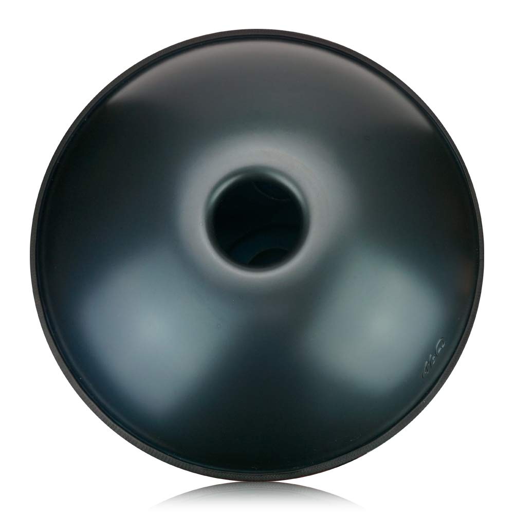 Hand Pan Drum In Re Minore - 10 Note, 22 Pollici, 440 Hz, Con Borsa E Bacchette, Blu - Foto 10