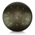 "OcarinaWind" 10 inches C Major Steel Tongue Drum Brown 11 Notes with Padded Drum Bag and Couple of Mallets, Beautifully finished and peaceful sound