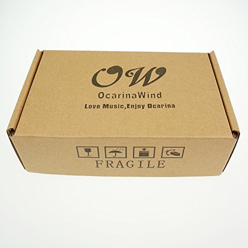 "Mountain Echo" 12 Hole Alto C Ocarina,White Ice Crack Ceramic, Unique Design and Well Tuned, Comfortable to Hold and Play (White)