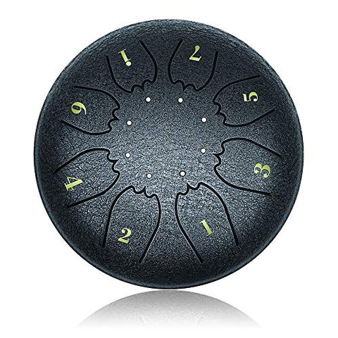"OcarinaWind" 6.3 Inch C Major Steel Tongue Drum Navy Blue 8 Notes with Elegant Quality Drum Bag and Couple of Mallets,Good Christmas Gift Idea,Easy to Learn,Wonderful Gift Idea,Titanium Steel Alloy