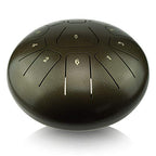"OcarinaWind" 10 inches C Major Steel Tongue Drum Brown 11 Notes with Padded Drum Bag and Couple of Mallets, Beautifully finished and peaceful sound